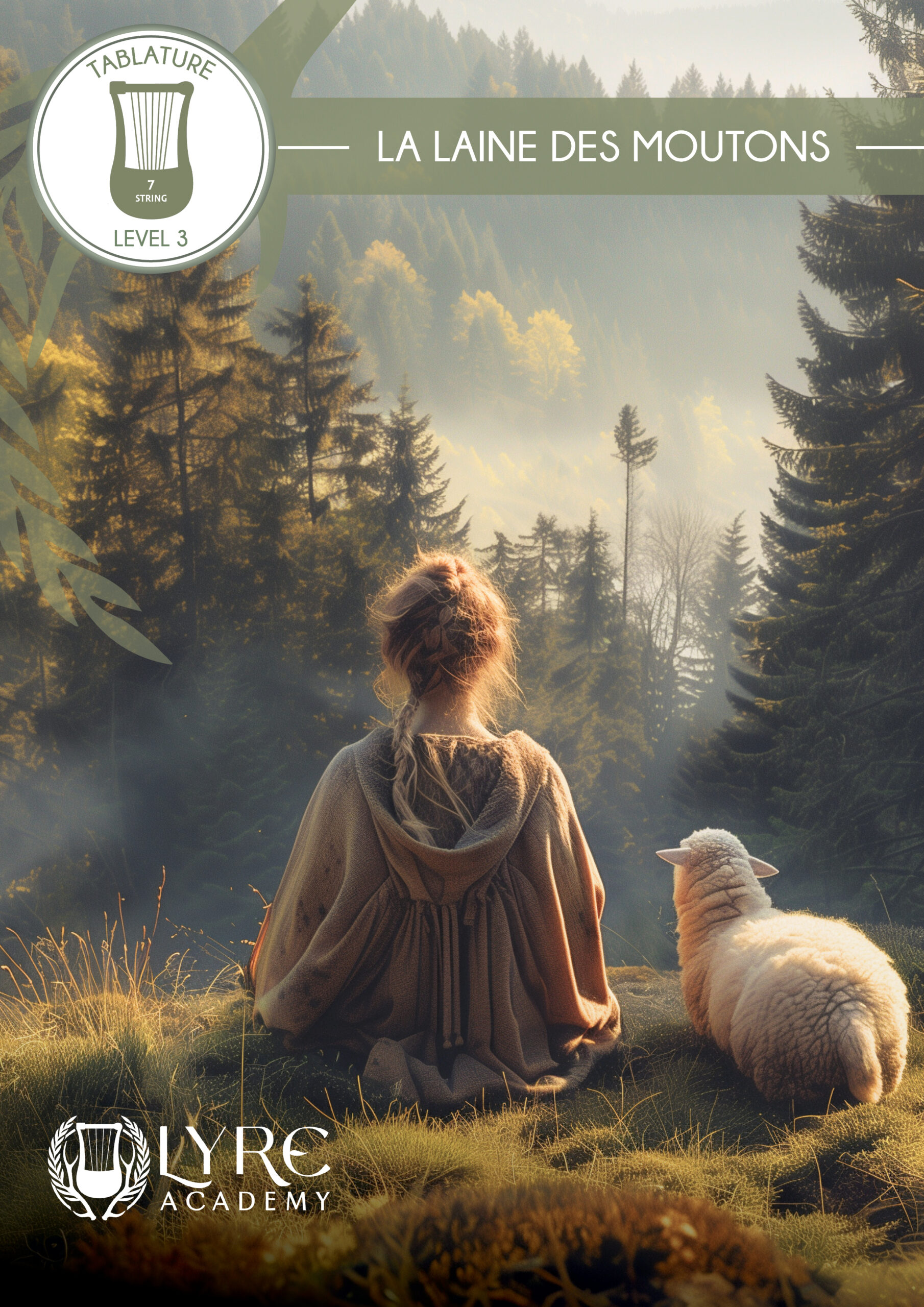 Tablature for 7-string Lyre- La Laine des Moutons Lyre Academy Chanson d’Auvergne Tablature for 7-string Lyre- La Laine des Moutons Lyre Academy Chanson d'Auvergne